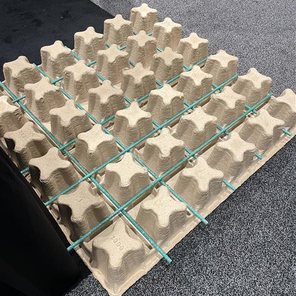 This pervious concrete system uses bio-degradable pulp