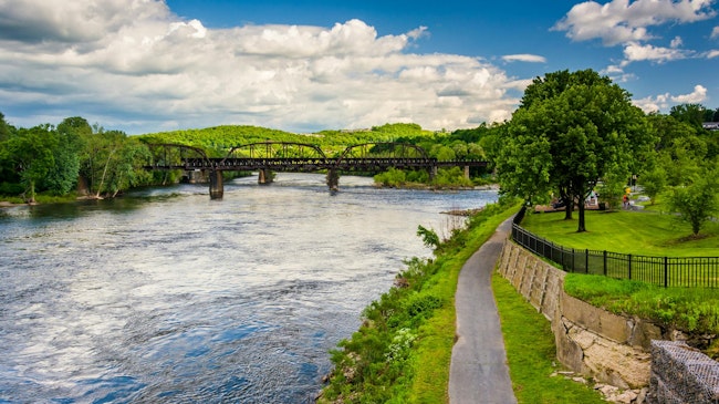 The Delaware River in Easton, Pennsylvania