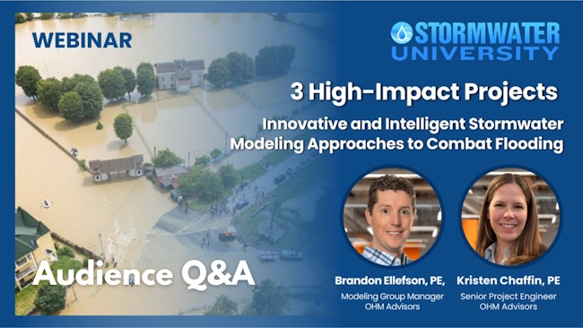 Webinar Q&A: innovative & intelligent stormwater modeling approaches to combat flooding: 3 high-impact projects