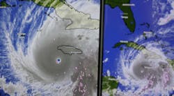 Hurricane Melissa shown on screen through windy app Hurricane Melissa shown on screen through windy app