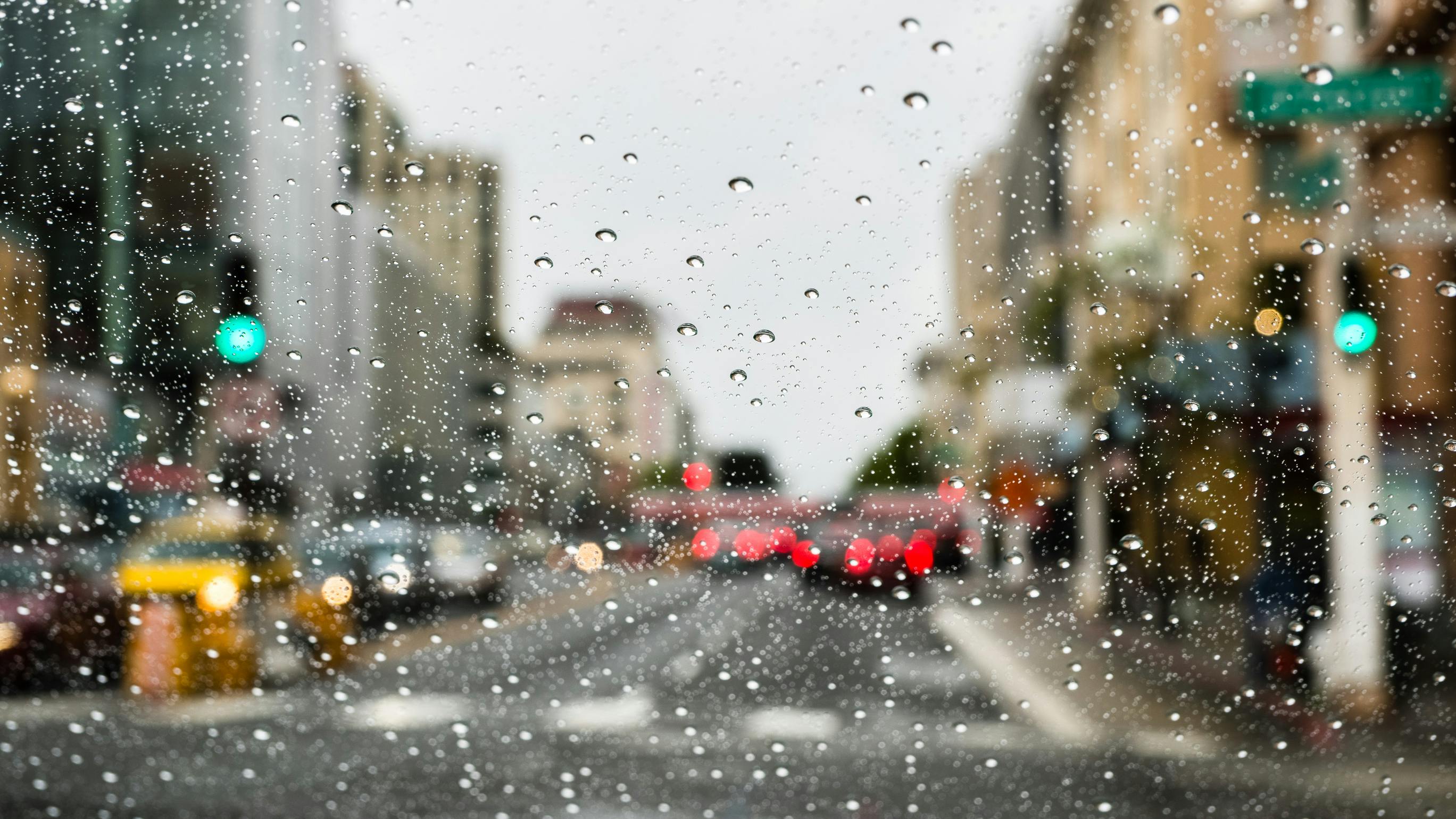 Driving through San Francisco on a rainy day