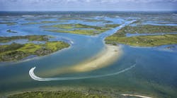 Aerial of wetlands at Cumberland Island National Seashore, Georgia Aerial of wetlands at Cumberland Island National Seashore, Georgia