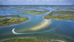 Aerial of wetlands at Cumberland Island National Seashore, Georgia Aerial of wetlands at Cumberland Island National Seashore, Georgia