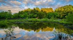 Lake Needwood at sunset, at Upper Rock Creek Park in Derwood, Maryland Lake Needwood at sunset, at Upper Rock Creek Park in Derwood, Maryland