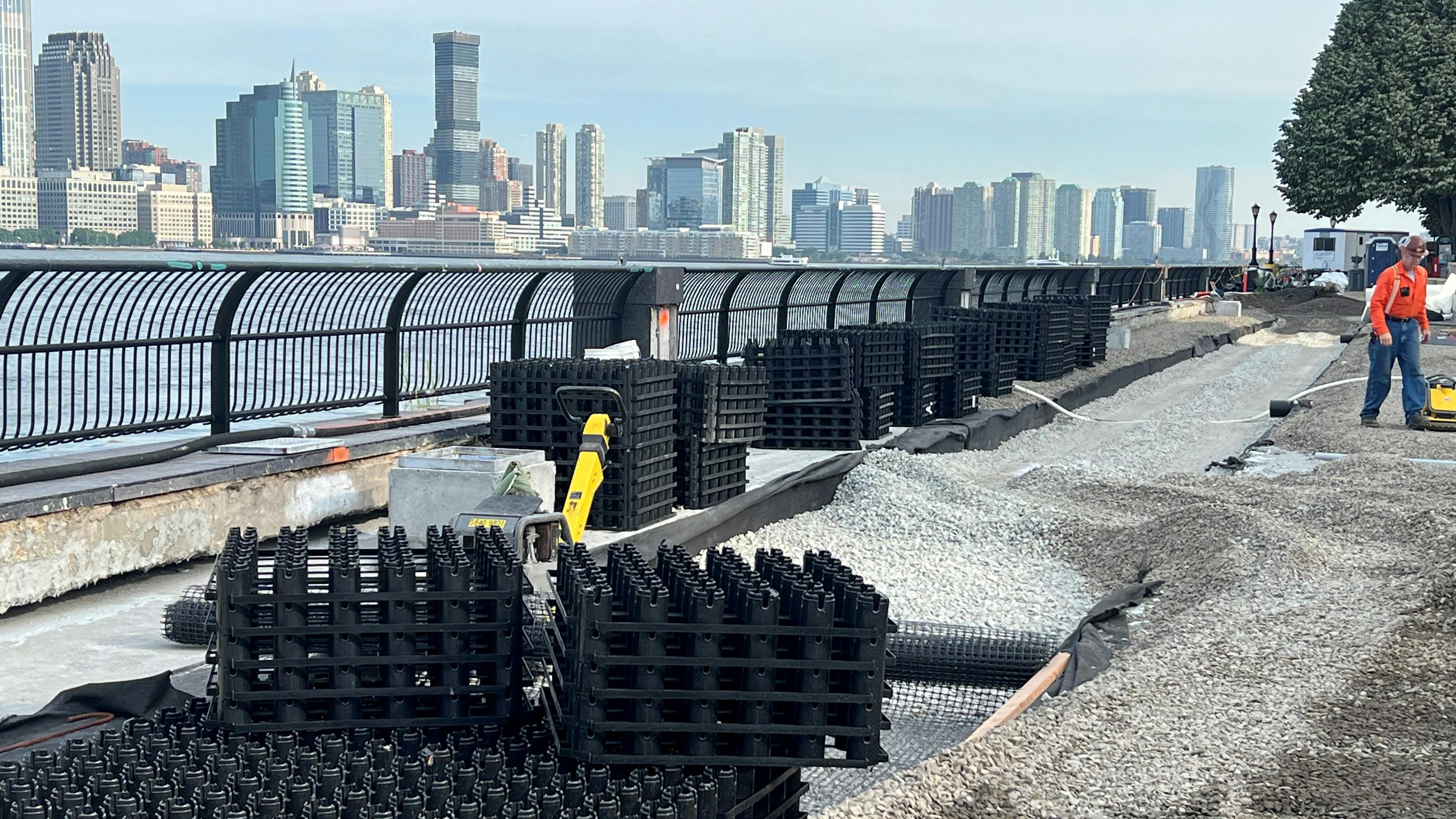 Stackable, modular water containment system.