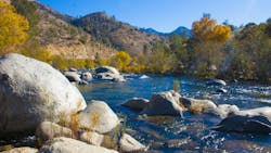Mountain River in the Sierra Nevada Mountains, California Mountain River in the Sierra Nevada Mountains, California