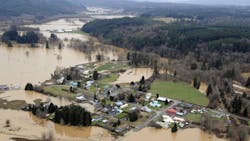 Washington state flooding in the farm valleys along Interstate 5 Washington state flooding in the farm valleys along Interstate 5