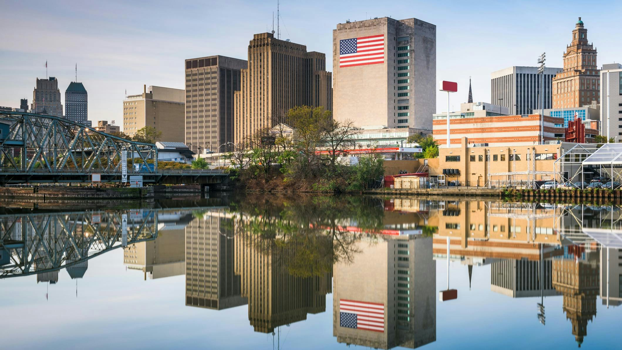 Newark, New Jersey, USA skyline on the Passaic River
