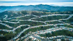 Aerial photo of Daly City in California Aerial photo of Daly City in California