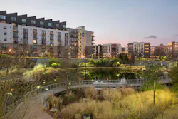 Rather than adding more costly traditional sewer tunnels to address combined sewer overflows, a blighted industrial lowland area was transformed into the Historic Fourth Ward Park surrounding a functional stormwater retention pond in Atlanta, Georgia. Rather than adding more costly traditional sewer tunnels to address combined sewer overflows, a blighted industrial lowland area was transformed into the Historic Fourth Ward Park surrounding a functional stormwater retention pond in Atlanta, Georgia.