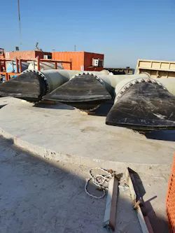 The Proco Layyah Diffuser DN 900 has a flared shaped bill to to spread the discharge plume. The Proco Layyah Diffuser DN 900 has a flared shaped bill to to spread the discharge plume.