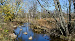 Stream, floodplain, dam removal and wetland restoration along a stream
