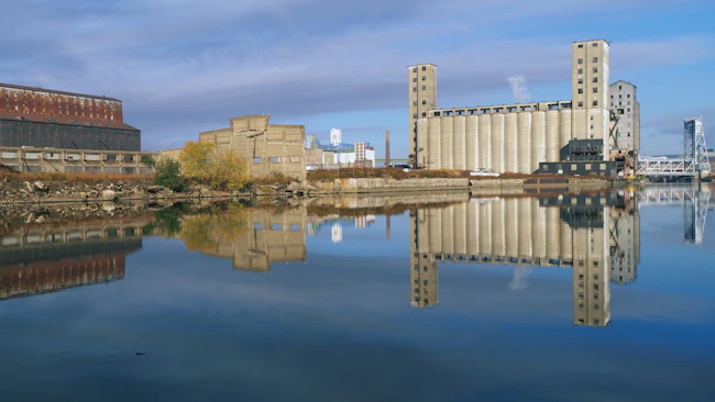 Industrial building on the Rogue River
