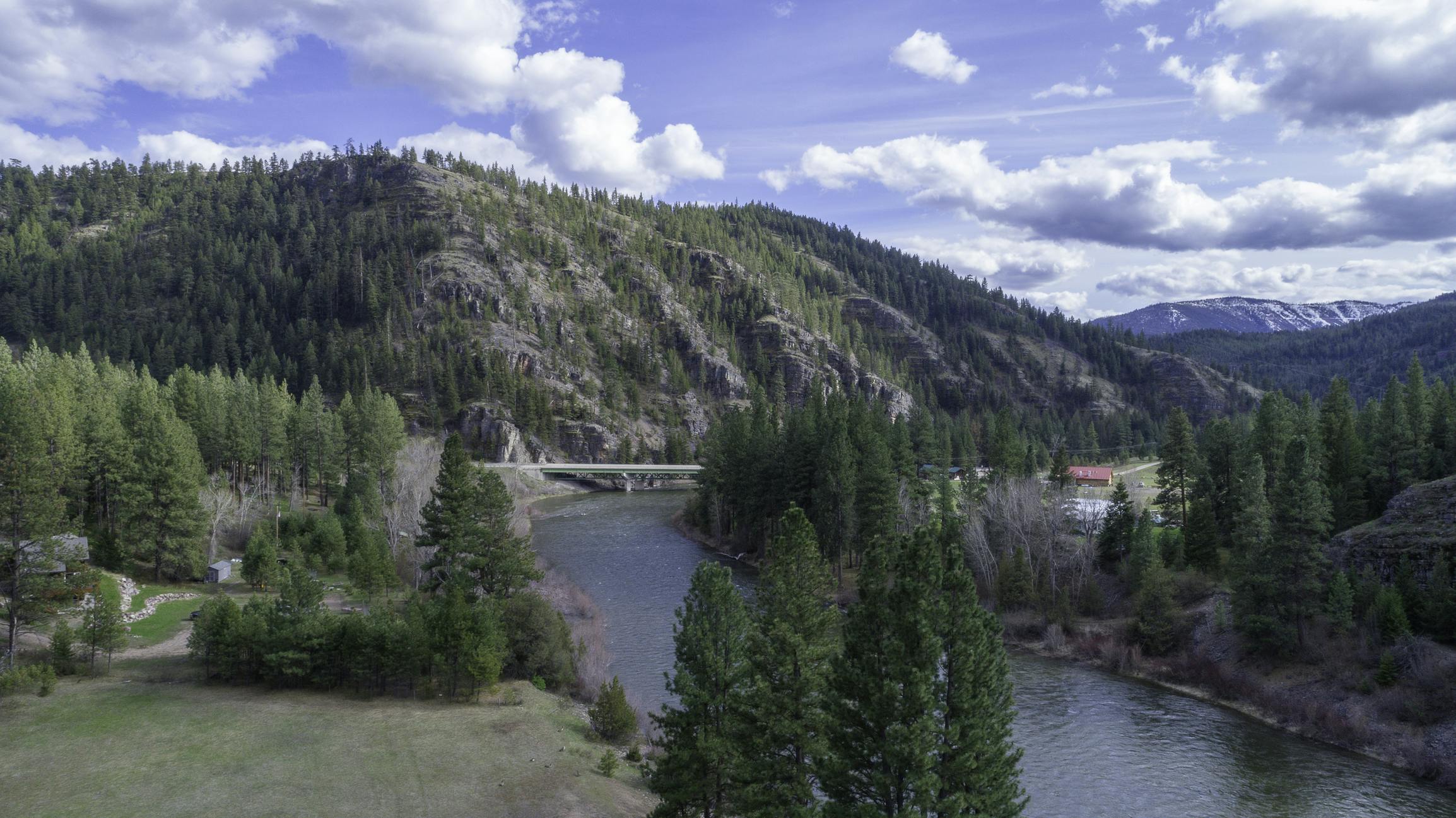 Aerial View of Blackfoot River Valley In Montana