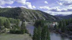 Aerial View of Blackfoot River Valley In Montana