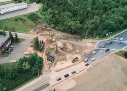 The new, deeply buried HDPE pipe culvert replaced an old, deteriorated steel culvert.